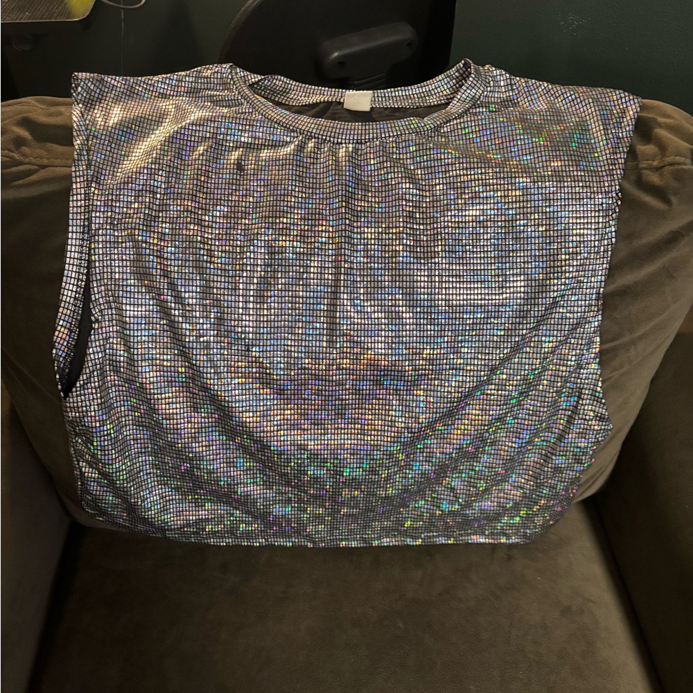 Holographic Silver Women's Top